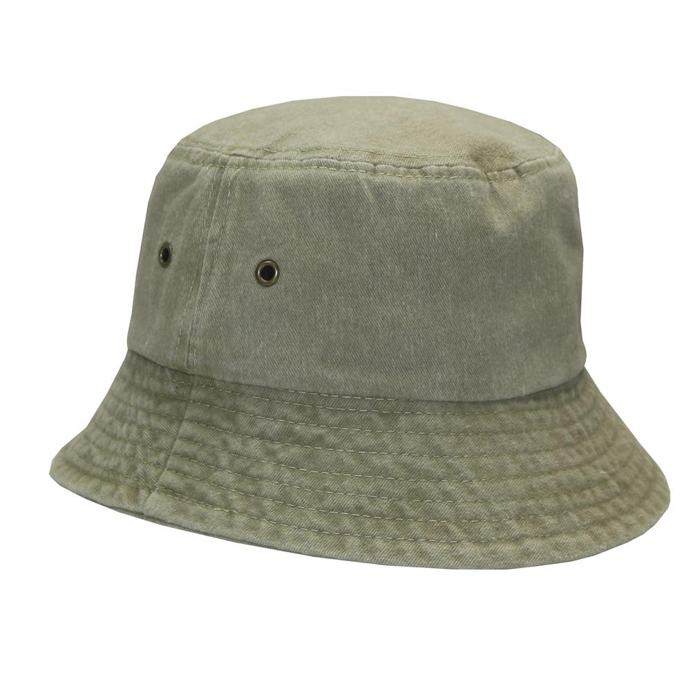 Bucket hat pigmentado prelavado caqui