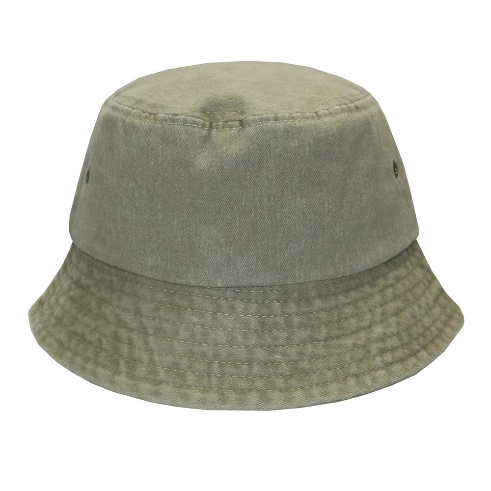Bucket hat pigmentado prelavado caqui