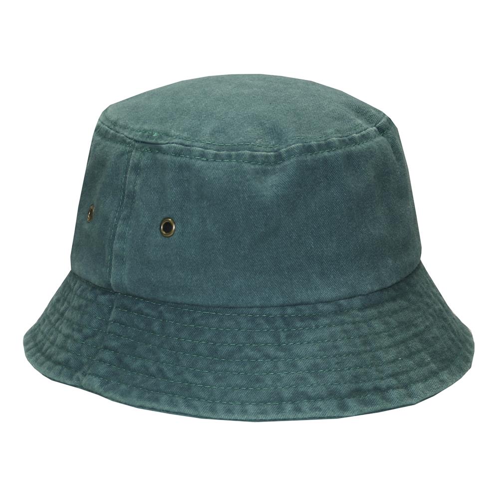 Bucket hat pigmentado prelavado verde 