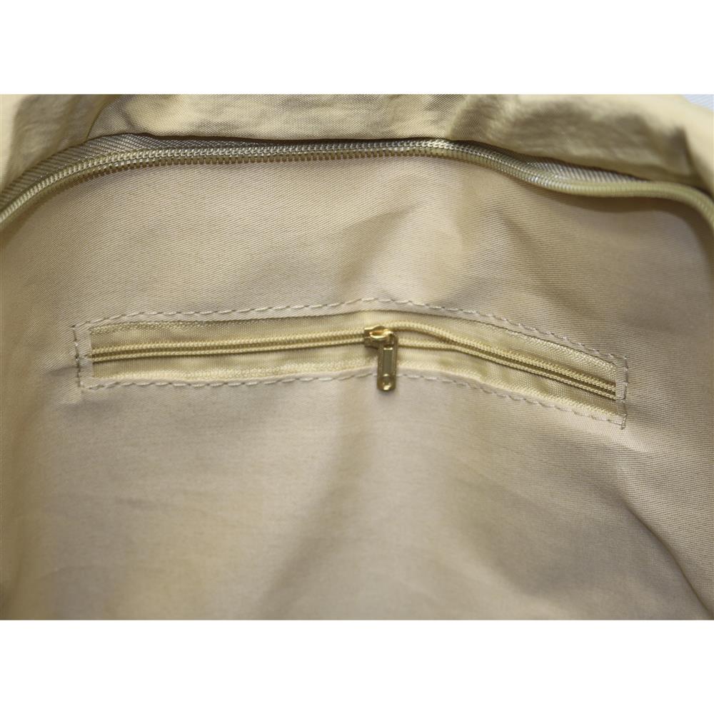 Tote bag puffer con boton caqui