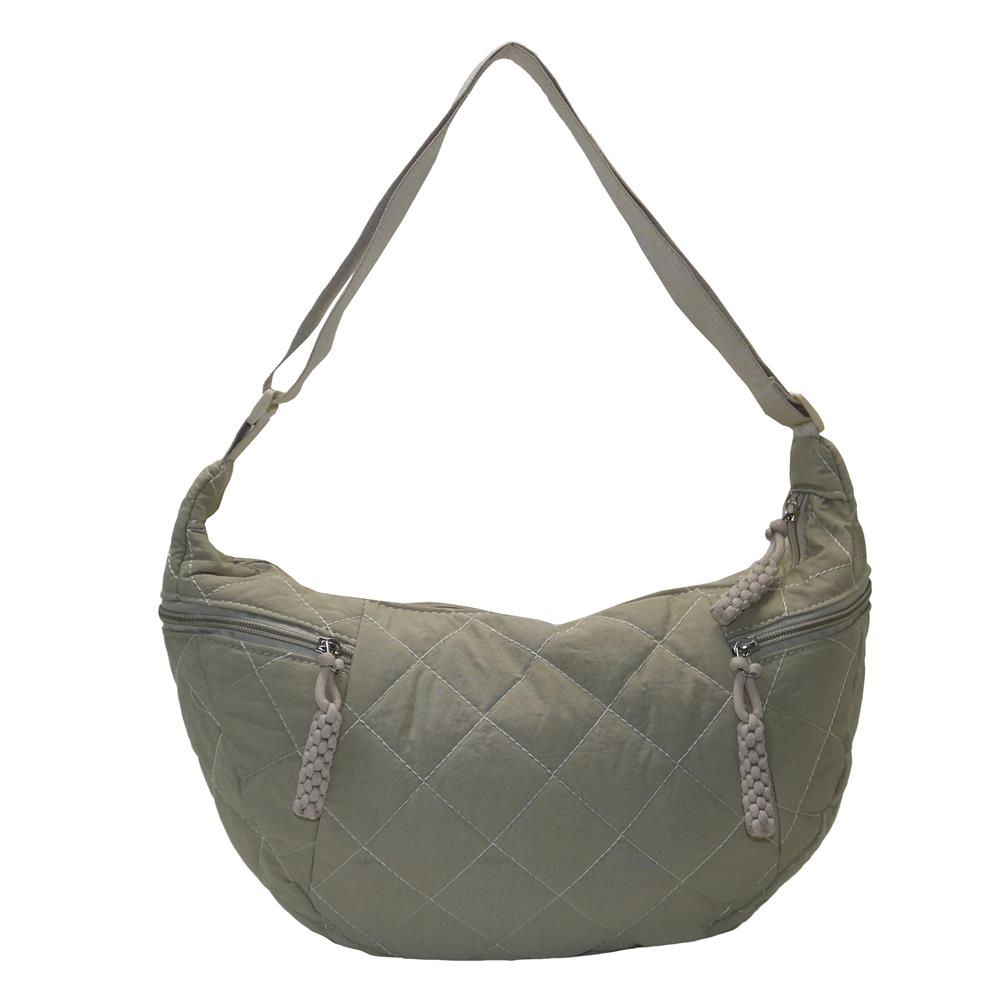 Tote bag puffer con cierres beige