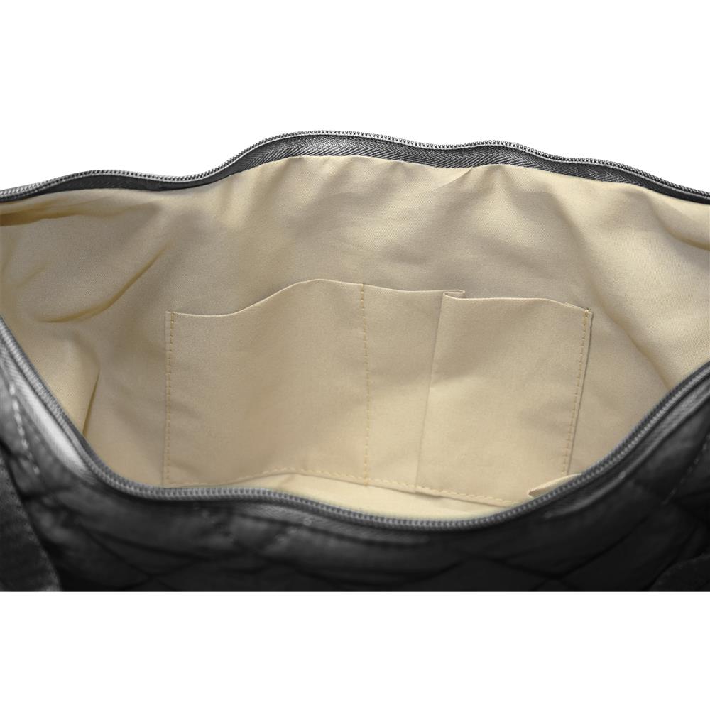 Tote bag puffer con cierres negro 