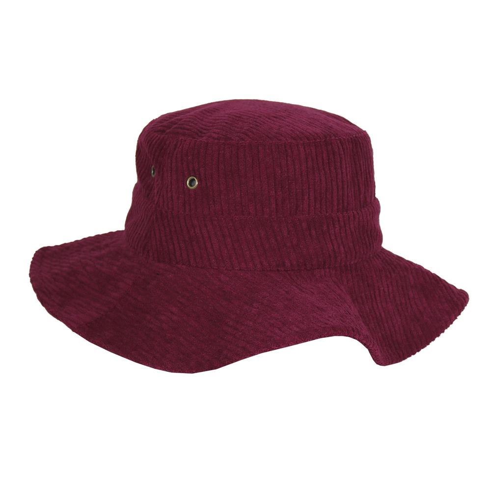 Chambergo de corderoy ala ancha bordo 