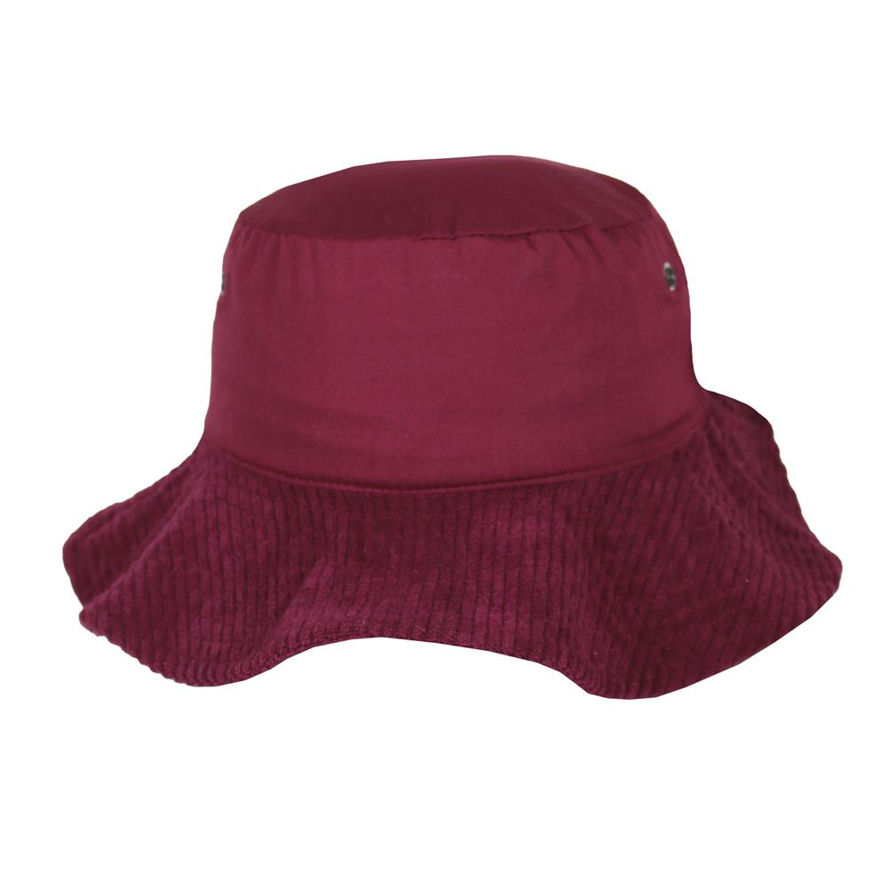 Chambergo de corderoy ala ancha bordo 