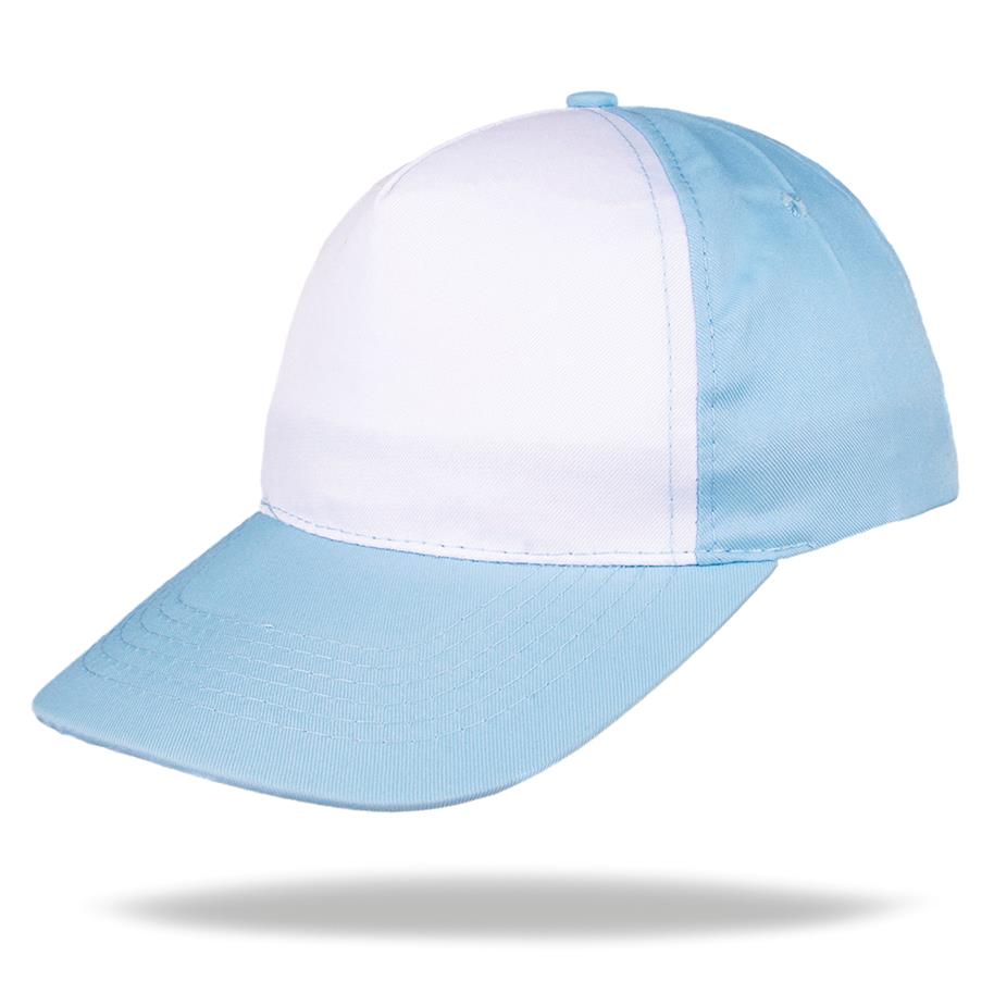 GORRA 5 GAJOS VISERA CURVA CON FRENTE BLANCO